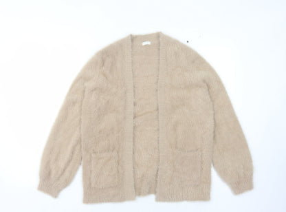 Next Girls Beige Cardigan, 11 Years, Soft Nylon, Long Sleeve