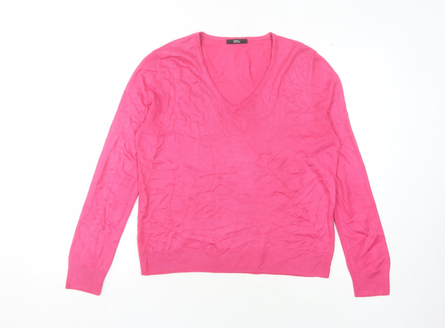 Womens UK Size 14 Marks and Spencer Pink Pullover Jumper