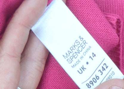 Womens UK Size 14 Marks and Spencer Pink Pullover Jumper