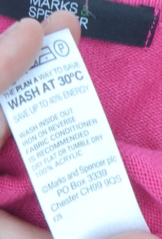 Womens UK Size 14 Marks and Spencer Pink Pullover Jumper