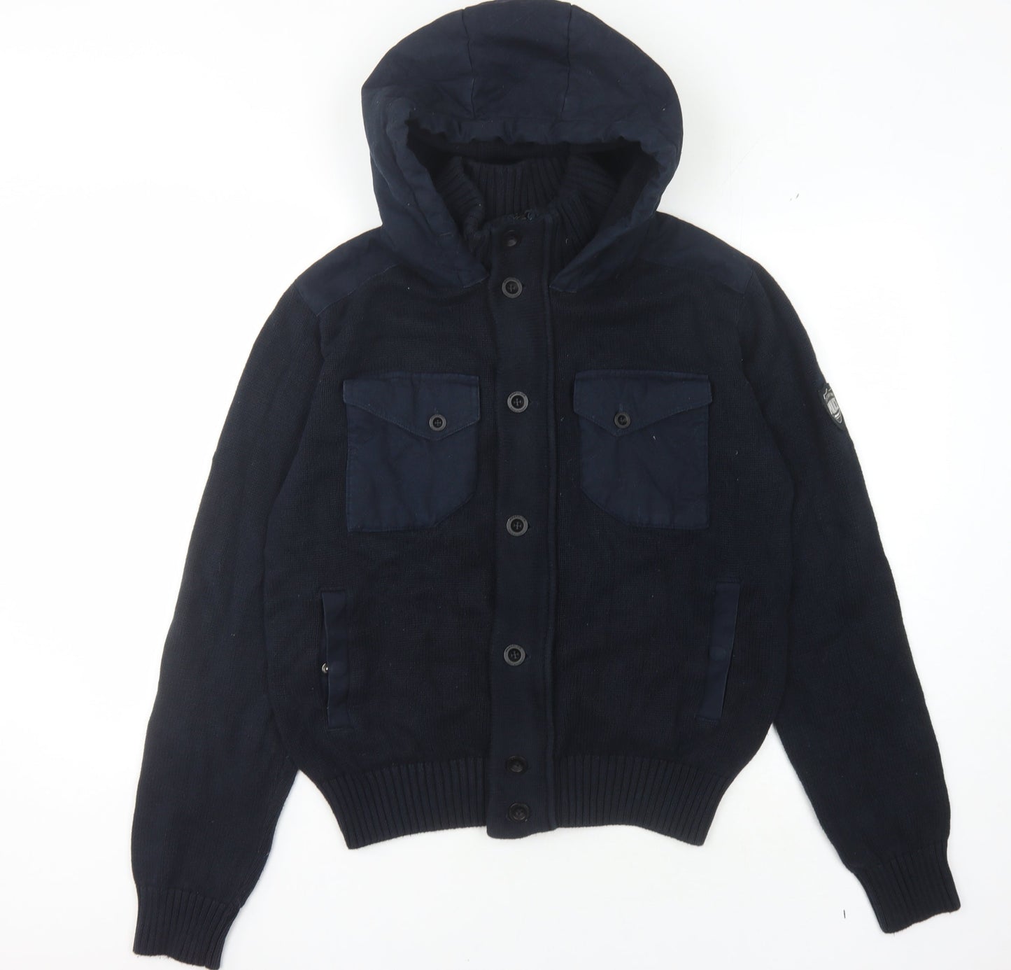 Eight Eight Three Police Men's Blue Cardigan Size 3