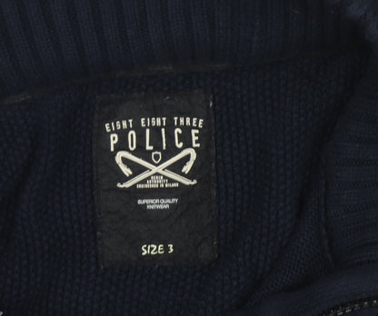 Eight Eight Three Police Men's Blue Cardigan Size 3