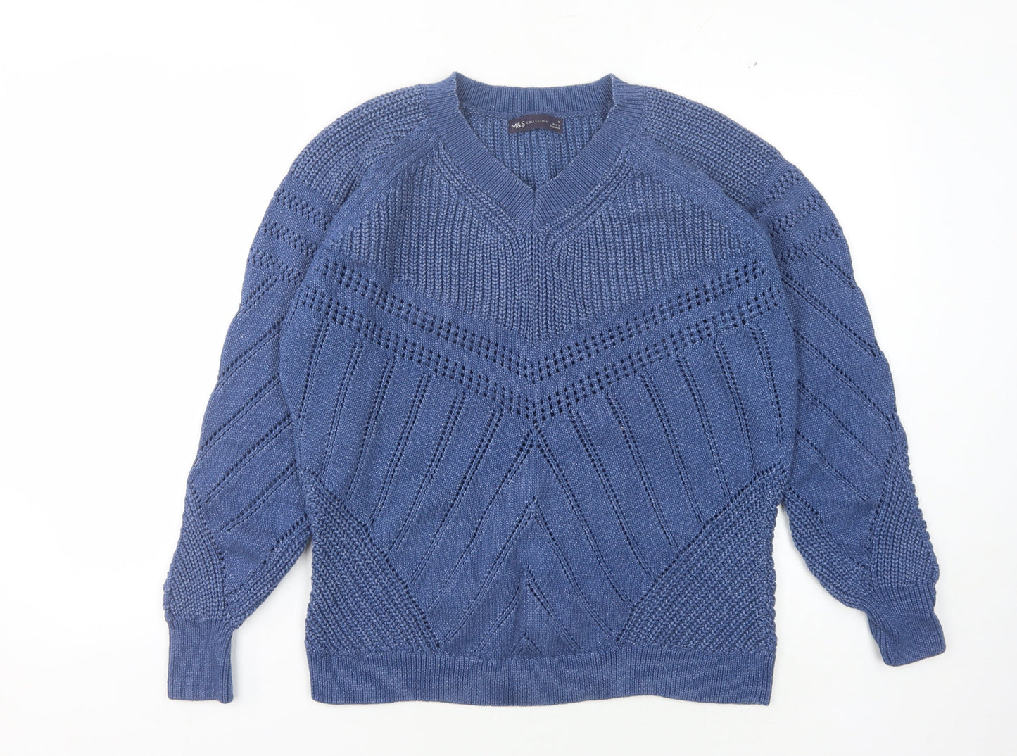 Womens UK Size M Marks and Spencer Blue Pullover Jumper