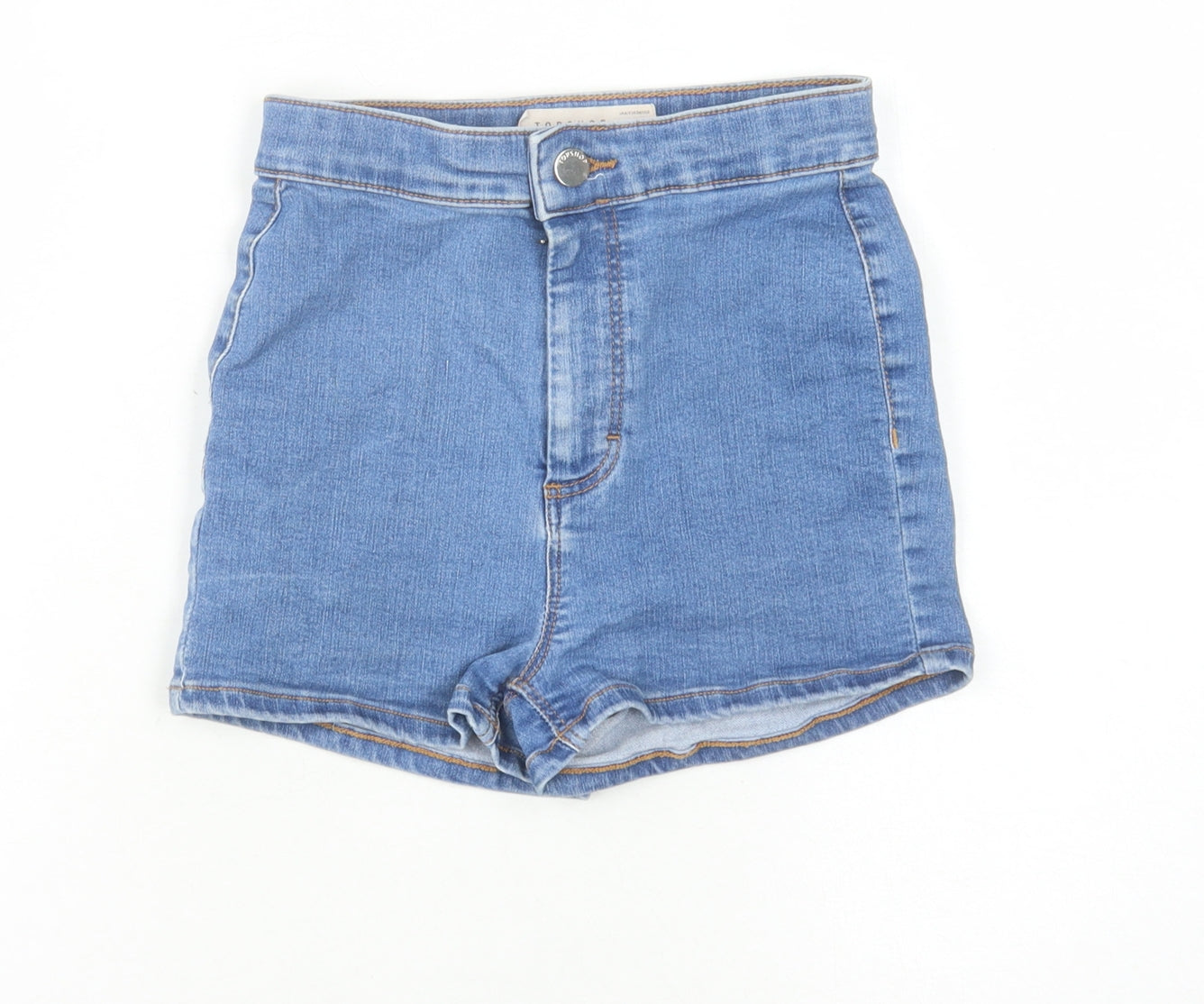 Topshop Women's Blue Denim Hot Pants Size 10 - High Rise