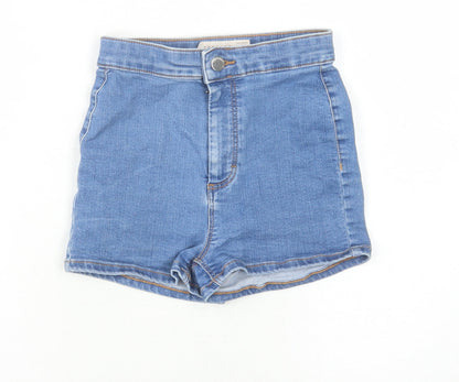 Topshop Women's Blue Denim Hot Pants Size 10 - High Rise