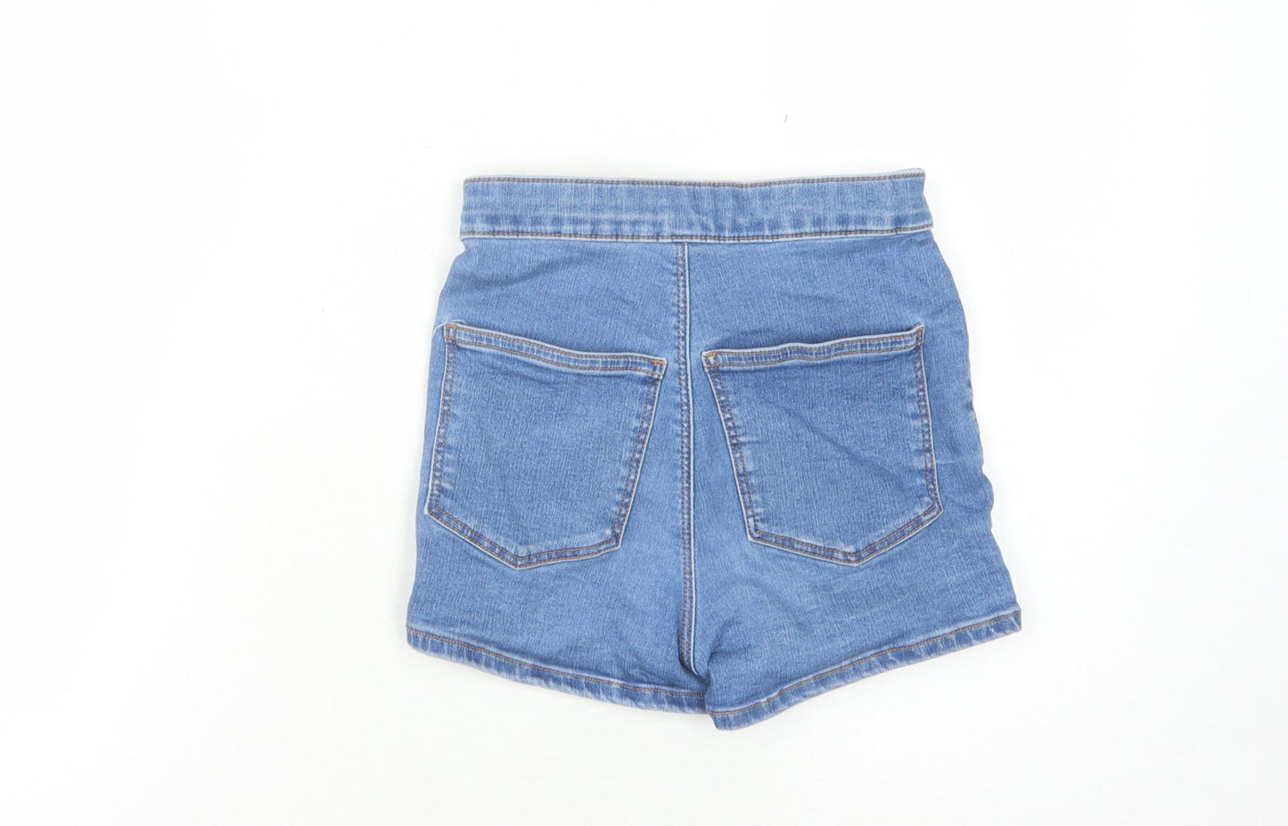 Topshop Women's Blue Denim Hot Pants Size 10 - High Rise