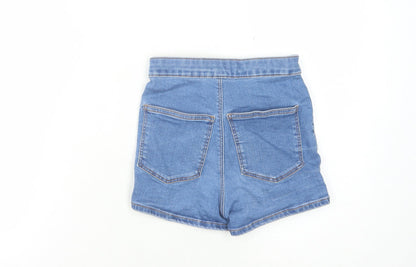 Topshop Women's Blue Denim Hot Pants Size 10 - High Rise