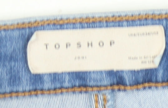 Topshop Women's Blue Denim Hot Pants Size 10 - High Rise