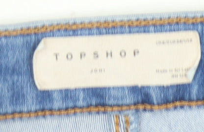 Topshop Women's Blue Denim Hot Pants Size 10 - High Rise