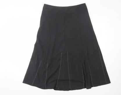 Marks and Spencer Women's Black Midi A-Line Skirt Size 14