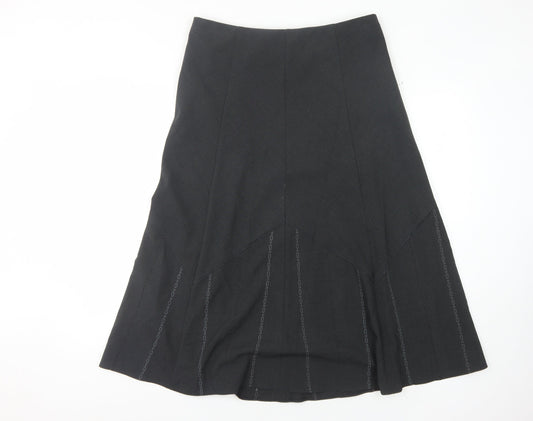 Marks and Spencer Women's Black Midi A-Line Skirt Size 14