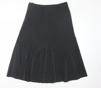 Marks and Spencer Women's Black Midi A-Line Skirt Size 14