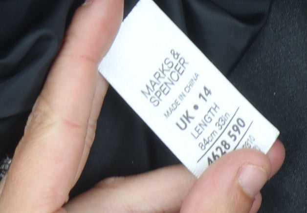 Marks and Spencer Women's Black Midi A-Line Skirt Size 14