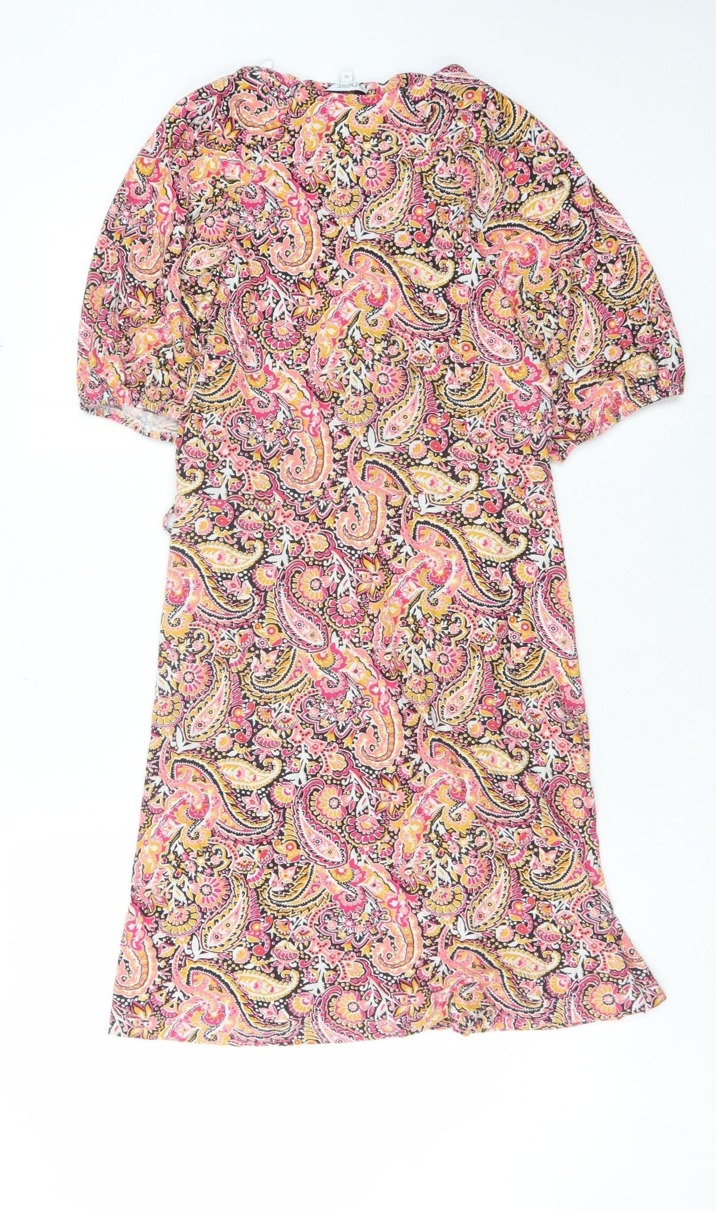 Next Women's Multicoloured Paisley Dress Size 10
