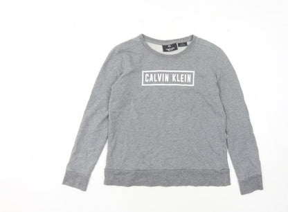 Womens UK Size XS Calvin Klein Grey Pullover Sweatshirt