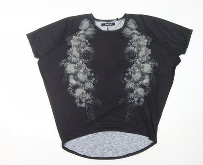 Firetrap Women's Black Floral T-Shirt Size 12