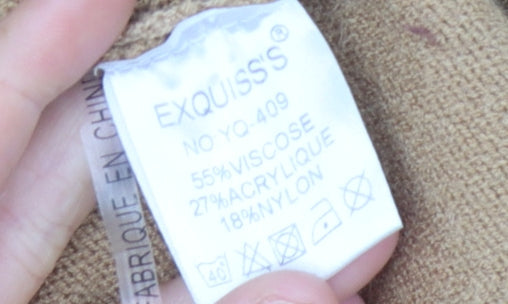 Exquiss's Women's Beige Cape Mock Neck Jumper Size 12