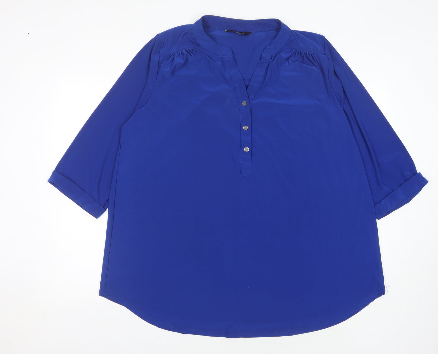 Womens UK Size 20 Yours Blue Basic Blouse