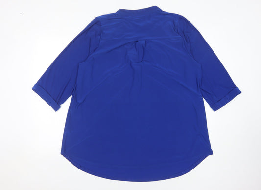 Womens UK Size 20 Yours Blue Basic Blouse