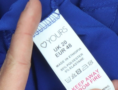 Womens UK Size 20 Yours Blue Basic Blouse