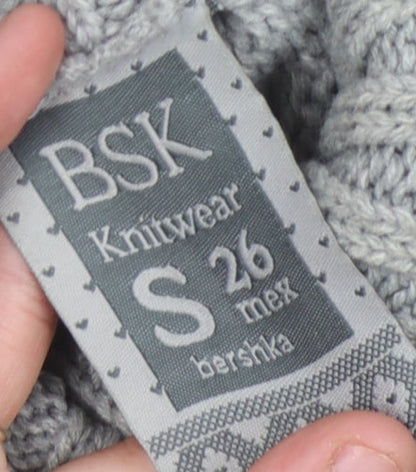 Womens UK Size S Bershka Grey Pullover Jumper