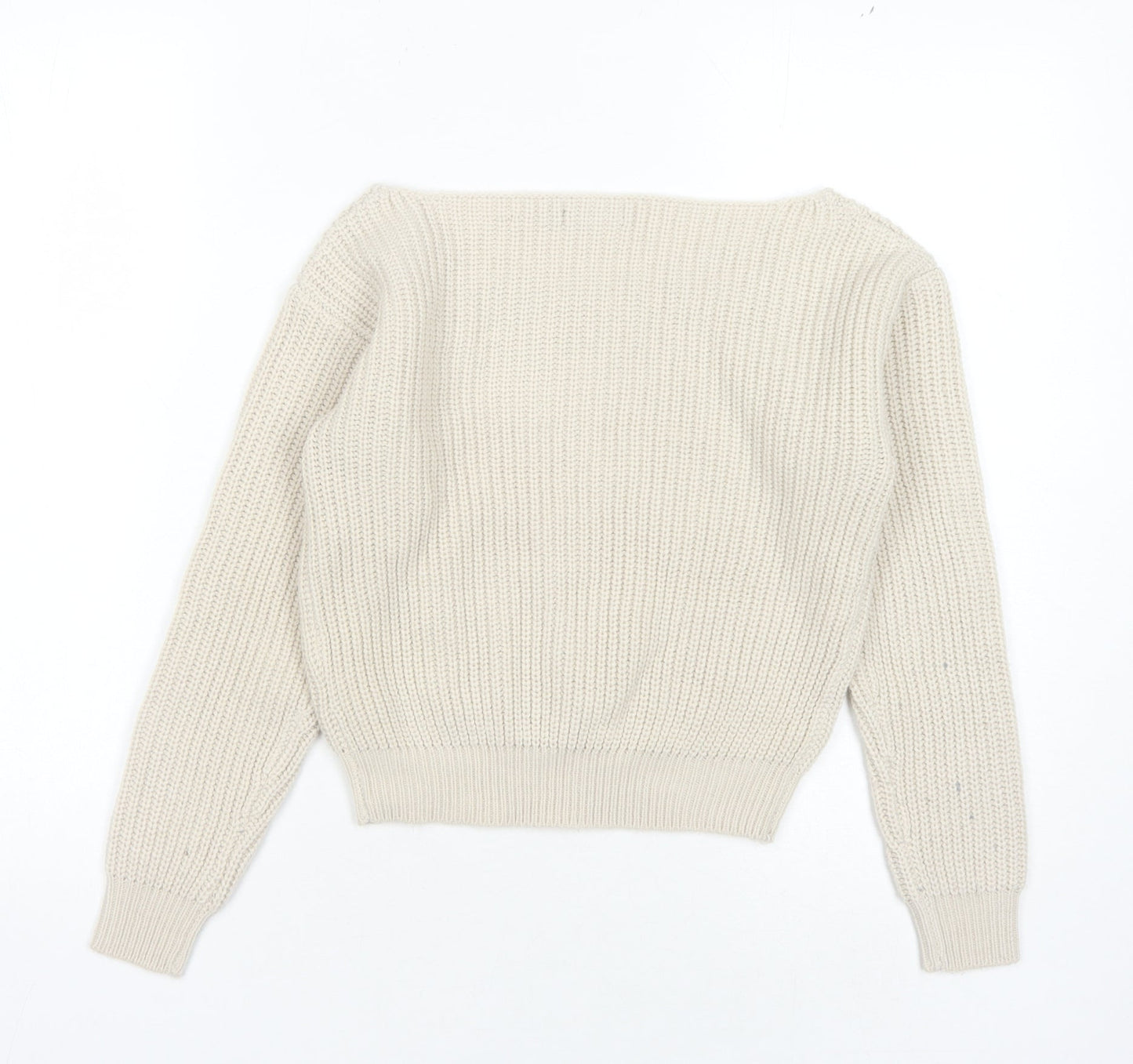 boohoo Women's Beige Pullover Jumper, Size S, Boat Neck