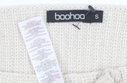 boohoo Women's Beige Pullover Jumper, Size S, Boat Neck