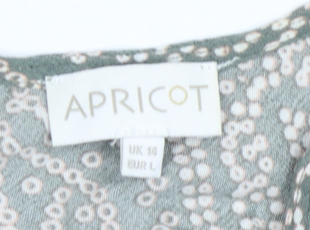 Apricot Green Geometric Sleeveless Dress Size 14
