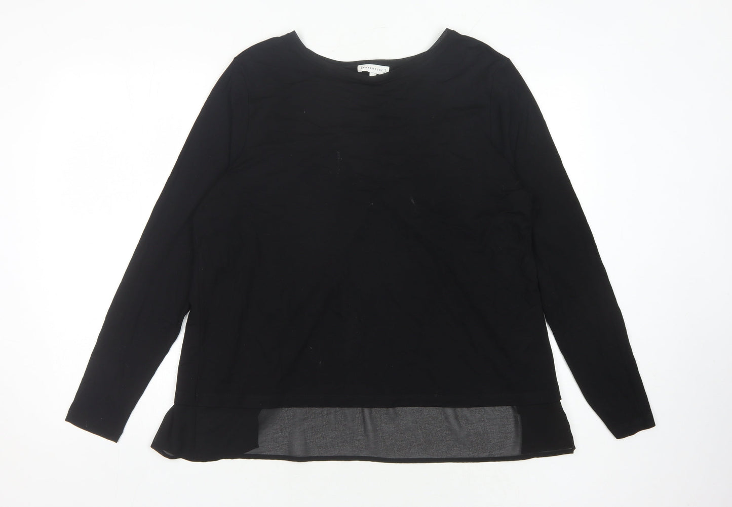 Womens UK Size 16 Warehouse Black Basic Blouse