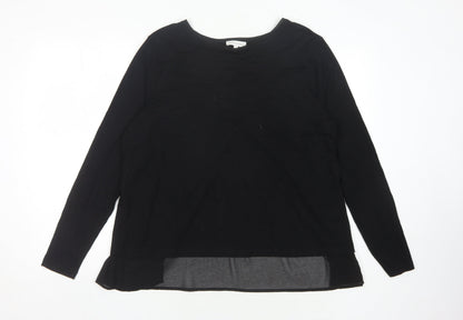 Womens UK Size 16 Warehouse Black Basic Blouse