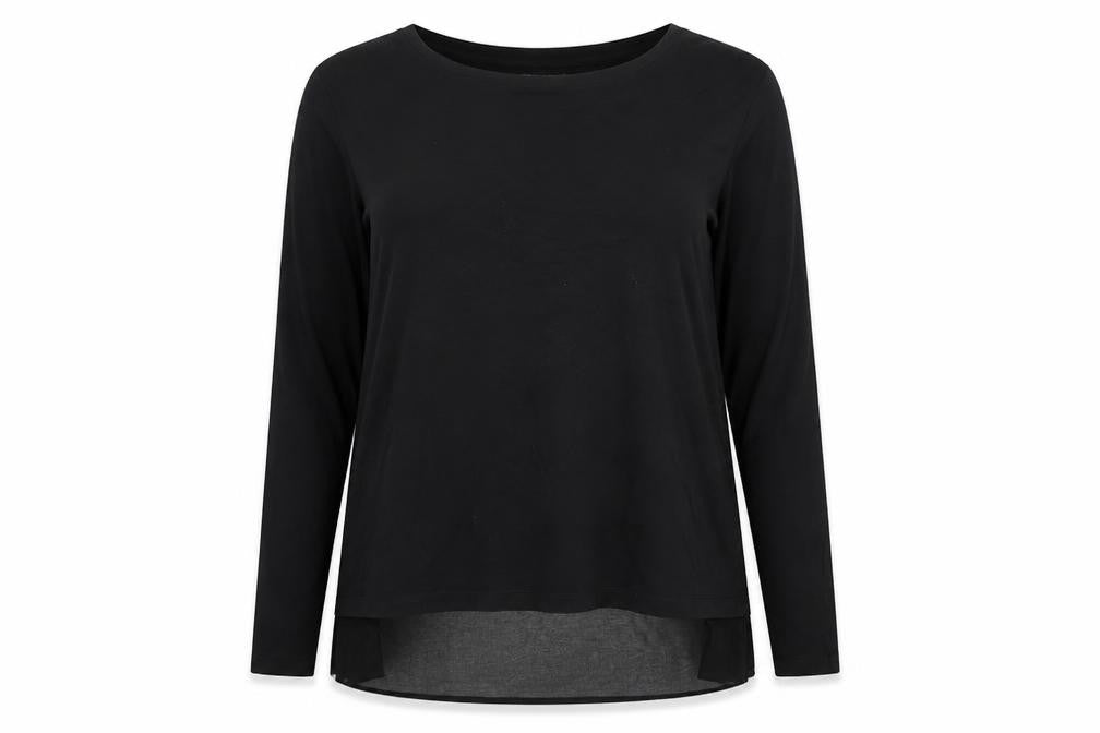 Womens UK Size 16 Warehouse Black Basic Blouse
