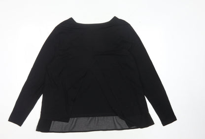 Womens UK Size 16 Warehouse Black Basic Blouse