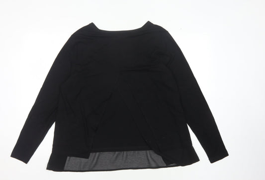 Womens UK Size 16 Warehouse Black Basic Blouse