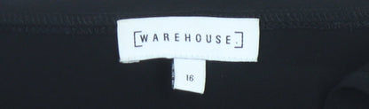 Womens UK Size 16 Warehouse Black Basic Blouse
