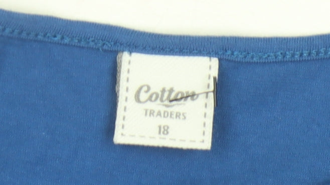 Cotton Traders Women's Blue A-Line Dress Size 18