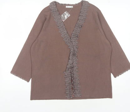 Womens UK Size 22 Berketex Brown Cardigan Jumper