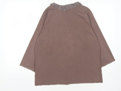 Womens UK Size 22 Berketex Brown Cardigan Jumper