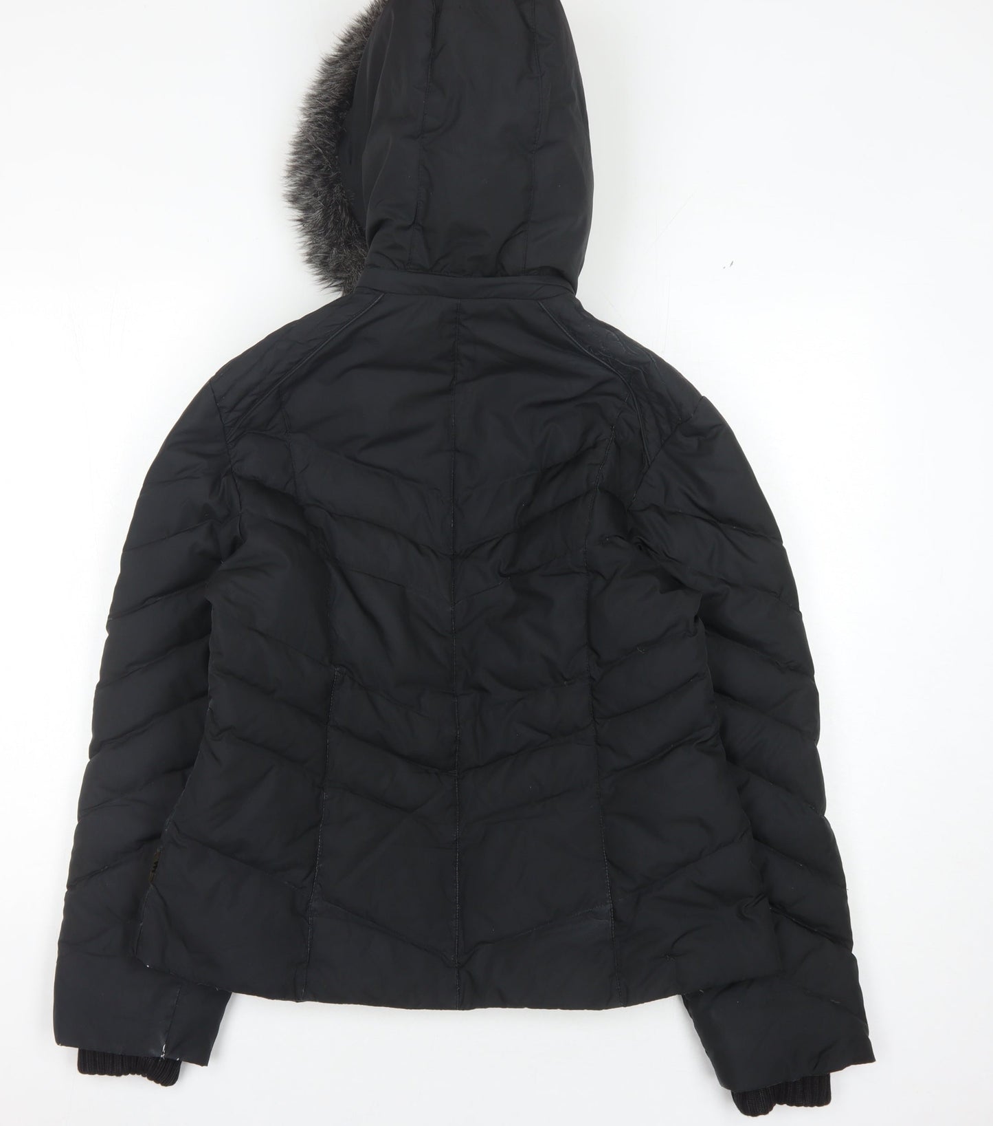 Per Una Women's Black Puffer Jacket M with Hood