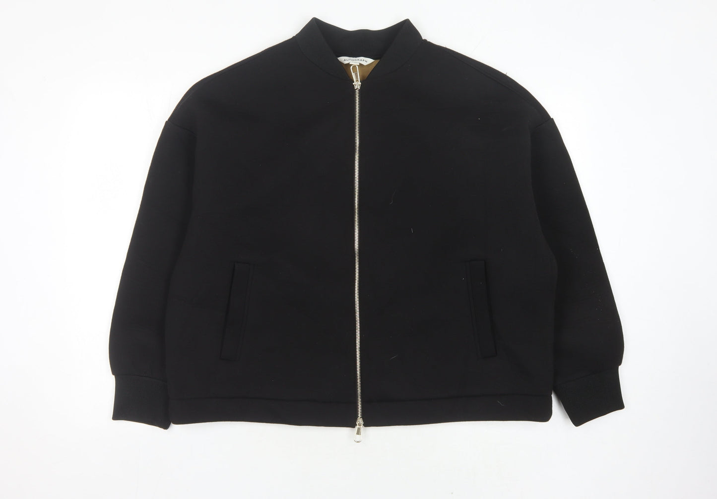 Womens UK Size 14 Marks and Spencer Black Full Zip Sweatshirt