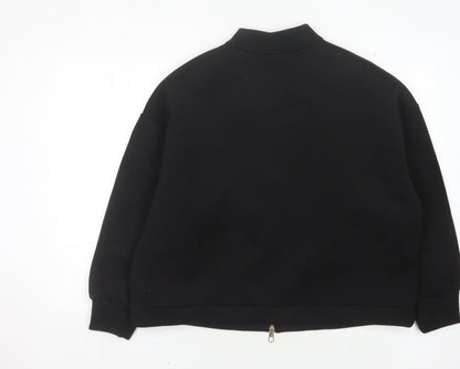 Womens UK Size 14 Marks and Spencer Black Full Zip Sweatshirt