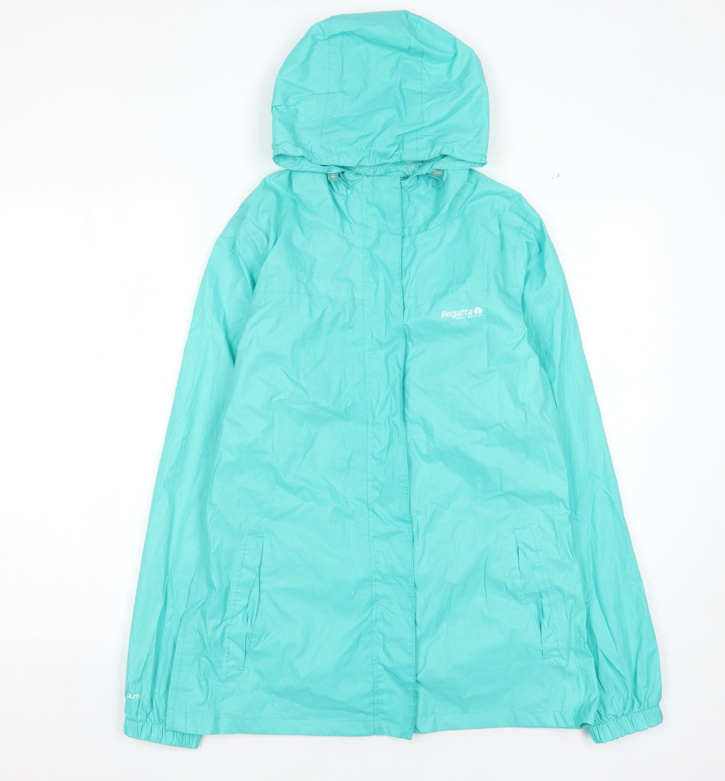Regatta Women's Green Hooded Rain Jacket Size 10