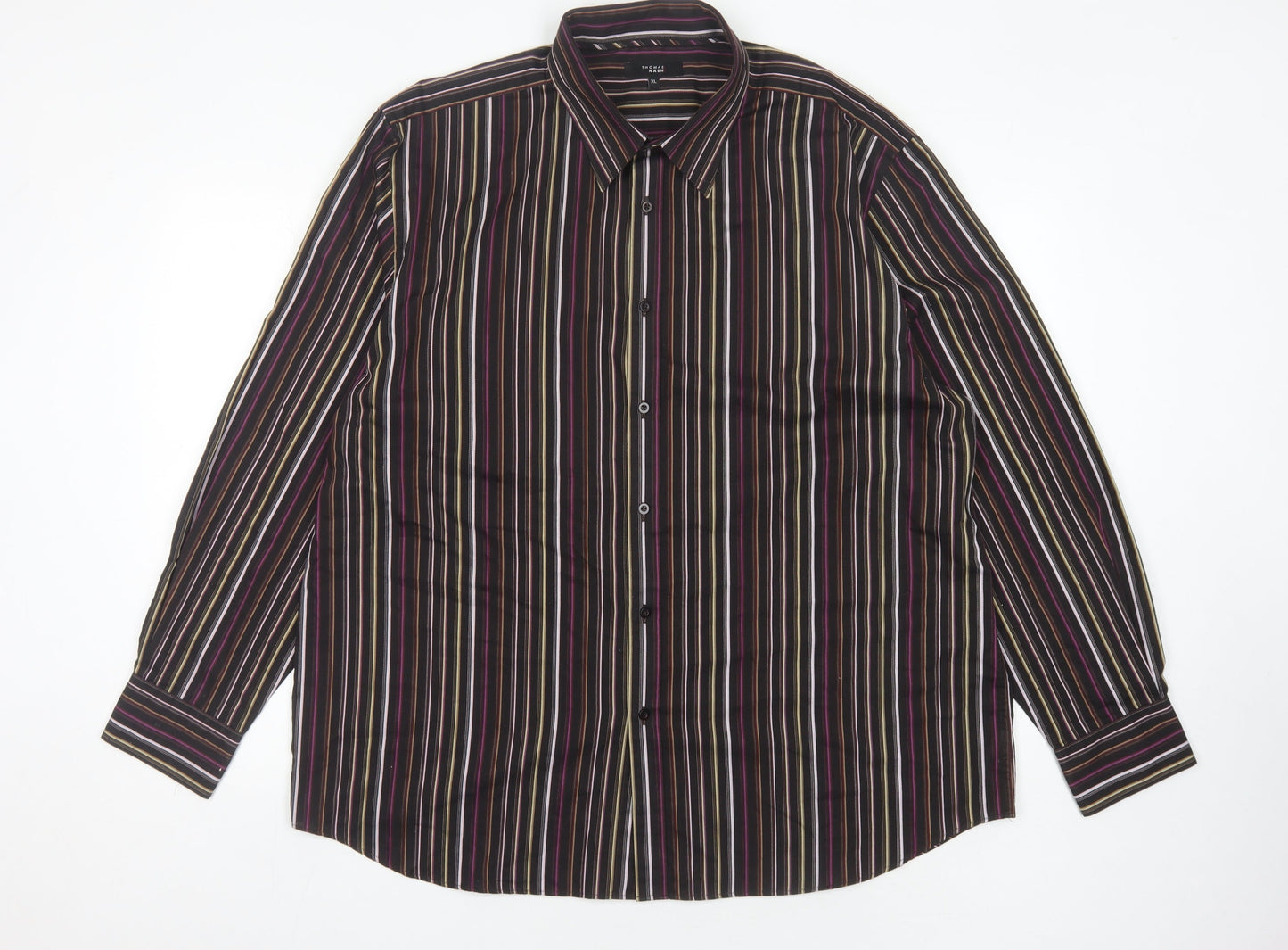 Thomas Nash Men's XL Multicoloured Striped Shirt
