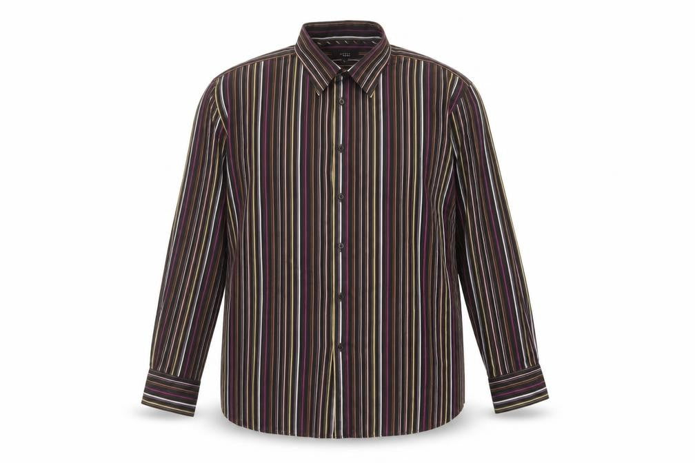 Front view of Thomas Nash Men's XL Multicoloured Striped Shirt