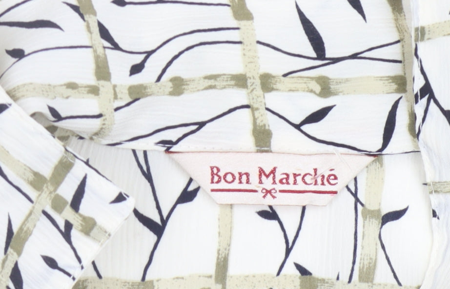 Womens UK Size 12 Bon Marché Multicoloured Basic Button-Up