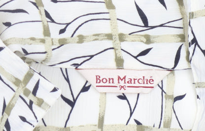 Womens UK Size 12 Bon Marché Multicoloured Basic Button-Up