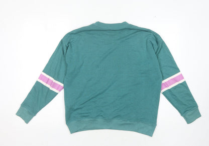 Womens UK Size S Pull&Bear Green Pullover Sweatshirt
