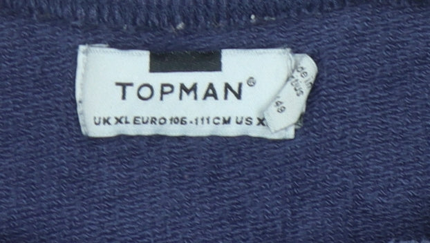 Topman Men's Blue Pullover Sweatshirt XL