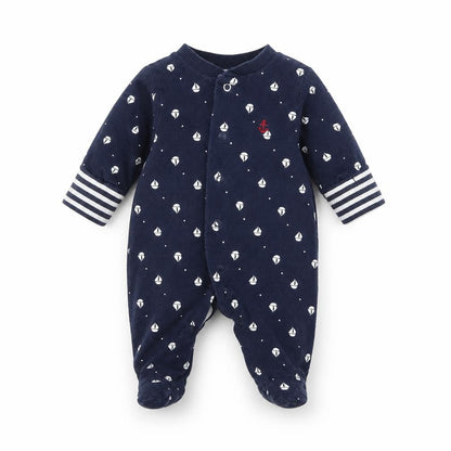 Front view of Jasper Conran Blue Newborn Nautical Babygrow unisex