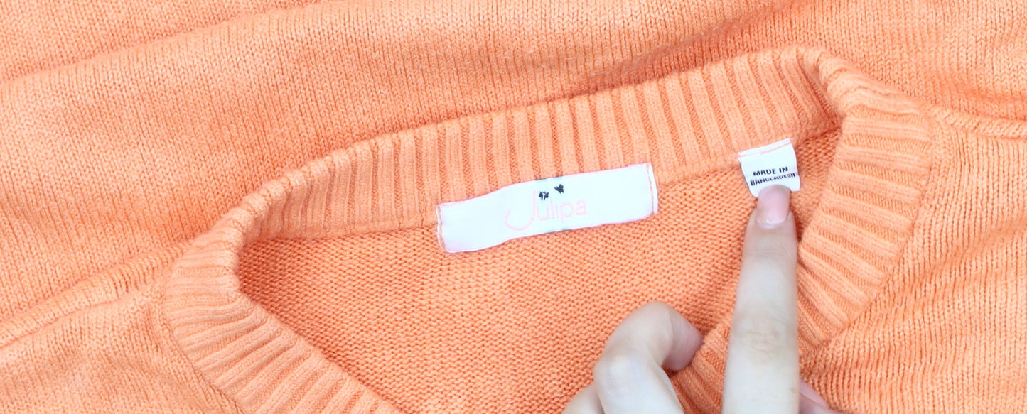 Womens UK Size 28/30 Julipa Orange Pullover Jumper