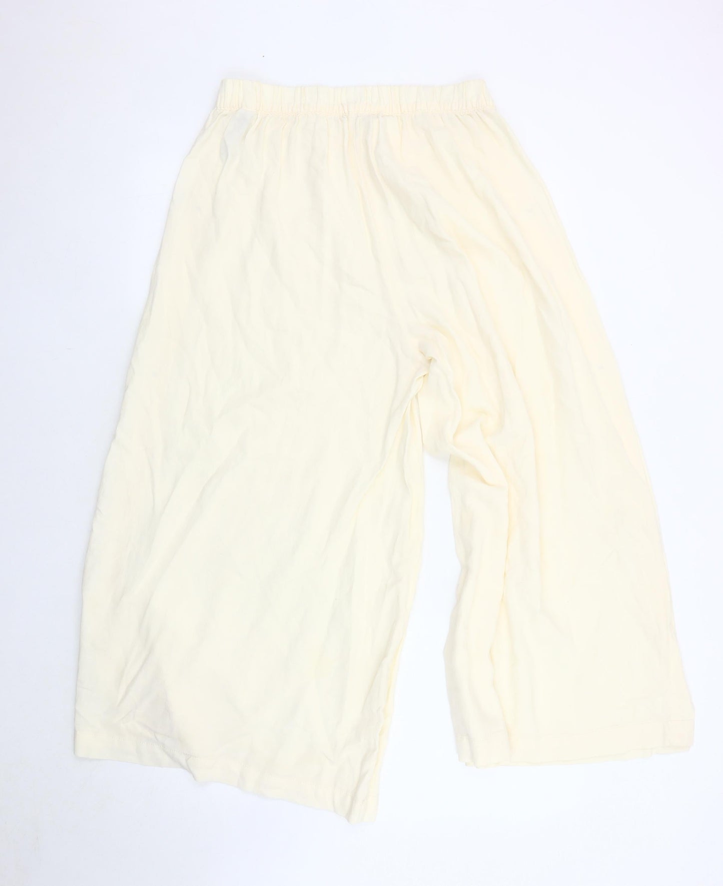 Womens UK Size 10 Marks and Spencer Relaxed Fit Casual Ivory Trousers